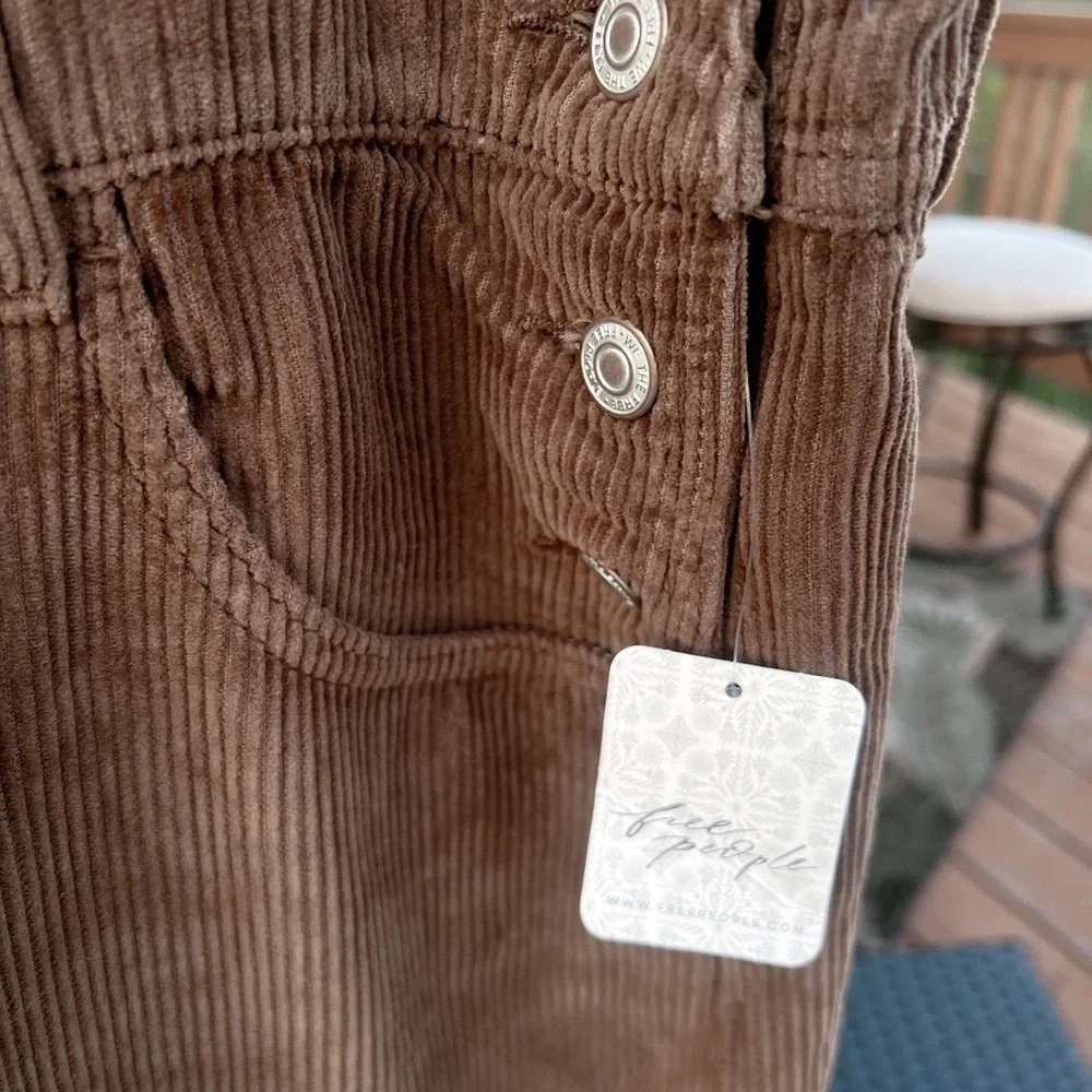 Free People Womens We The Free Ziggy Cord Overalls Size L - Picture 6 of 12